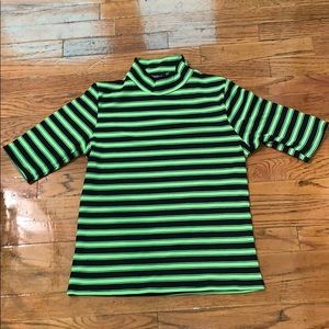 striped mock turtleneck Billie Ellish colors
